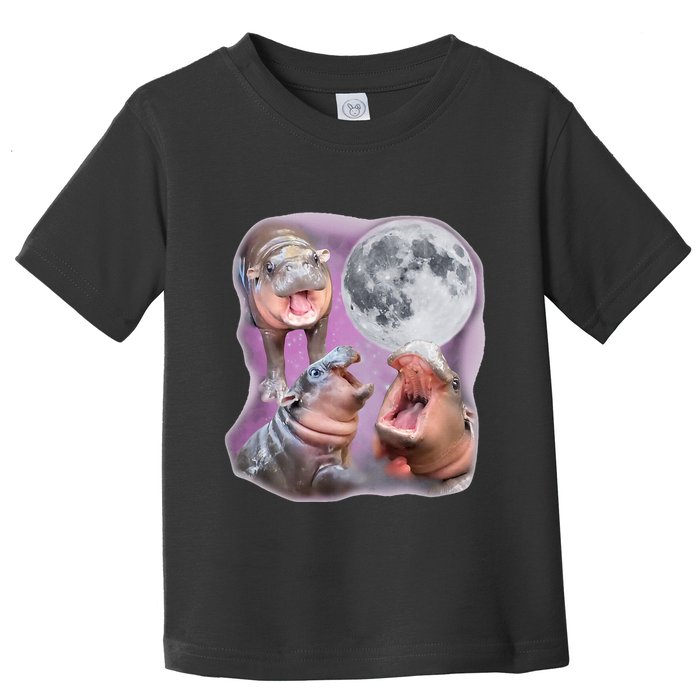 Moo Deng Three Moo Deng Moon Funny Hippo Toddler T-Shirt
