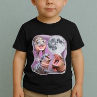 Moo Deng Three Moo Deng Moon Funny Hippo Toddler T-Shirt