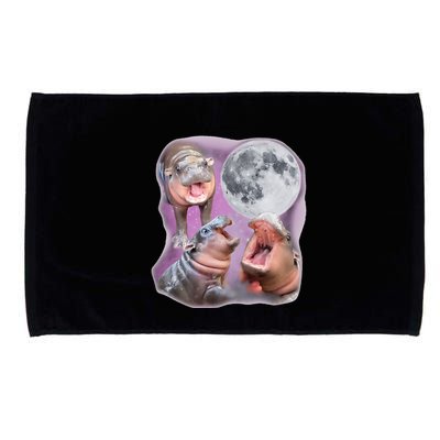 Moo Deng Three Moo Deng Moon Funny Hippo Microfiber Hand Towel