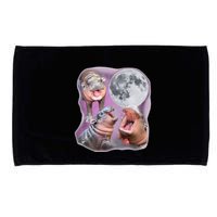 Moo Deng Three Moo Deng Moon Funny Hippo Microfiber Hand Towel