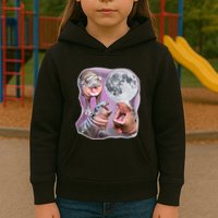 Moo Deng Three Moo Deng Moon Funny Hippo Kids Hoodie