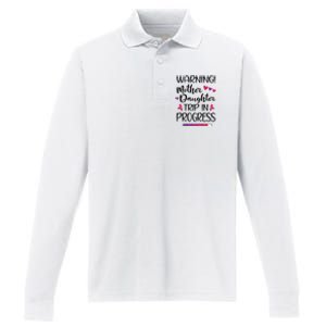 Mother Daughter Trip In Progress Vacation Family Travel Performance Long Sleeve Polo