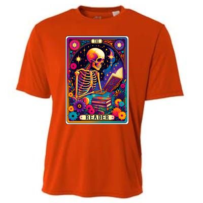 MotherS Day Teacher The Reader Tarot Card Skeleton Gift Cooling Performance Crew T-Shirt