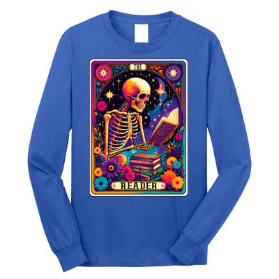 MotherS Day Teacher The Reader Tarot Card Skeleton Gift Long Sleeve Shirt