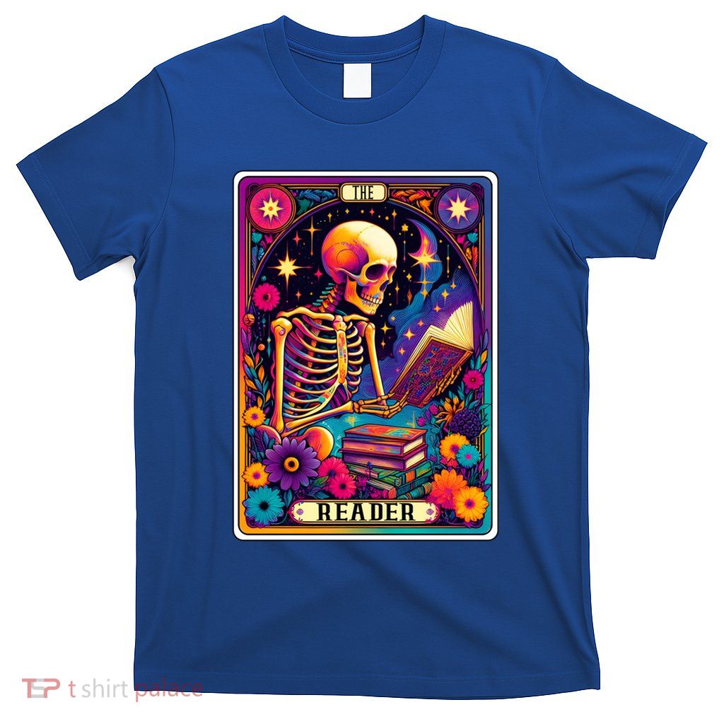 MotherS Day Teacher The Reader Tarot Card Skeleton Gift T-Shirt