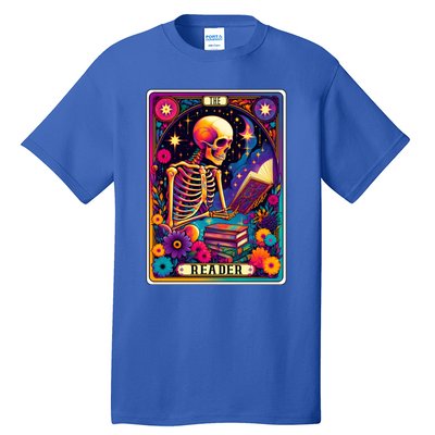 MotherS Day Teacher The Reader Tarot Card Skeleton Gift Tall T-Shirt