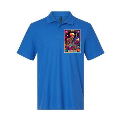 MotherS Day Teacher The Reader Tarot Card Skeleton Gift Softstyle Adult Sport Polo