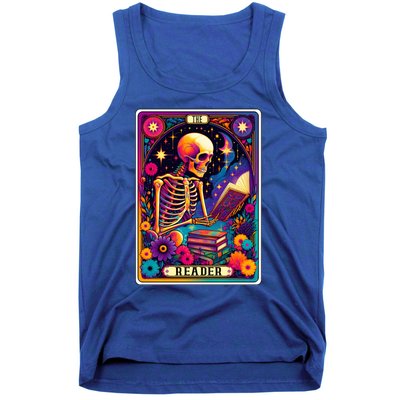 MotherS Day Teacher The Reader Tarot Card Skeleton Gift Tank Top