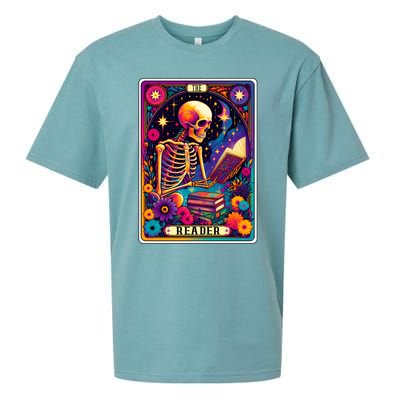 MotherS Day Teacher The Reader Tarot Card Skeleton Gift Sueded Cloud Jersey T-Shirt