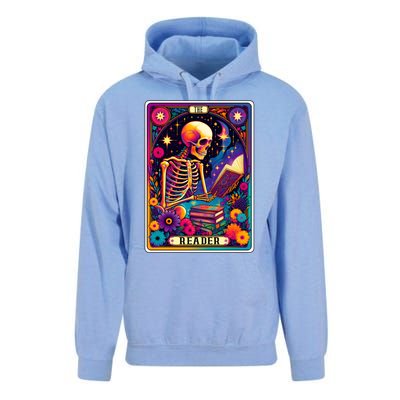 MotherS Day Teacher The Reader Tarot Card Skeleton Gift Unisex Surf Hoodie