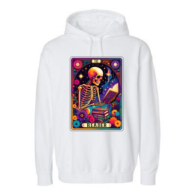 MotherS Day Teacher The Reader Tarot Card Skeleton Gift Garment-Dyed Fleece Hoodie