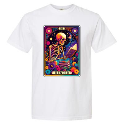 MotherS Day Teacher The Reader Tarot Card Skeleton Gift Garment-Dyed Heavyweight T-Shirt