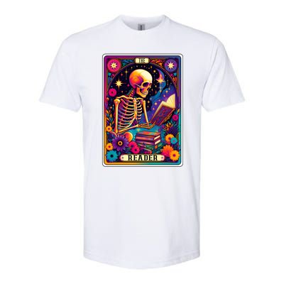 MotherS Day Teacher The Reader Tarot Card Skeleton Gift Softstyle CVC T-Shirt