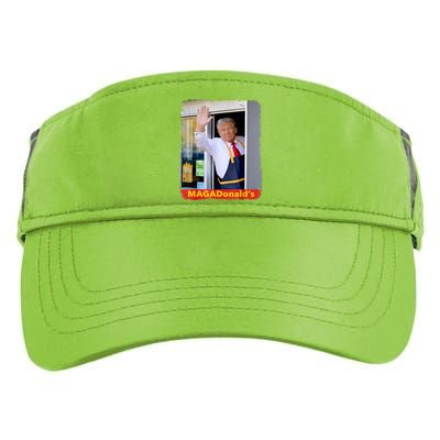 Maga Donalds Trump Serving French Fries Funny Trump Works Drive Thru Gift Adult Drive Performance Visor