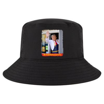 Maga Donalds Trump Serving French Fries Funny Trump Works Drive Thru Gift Cool Comfort Performance Bucket Hat