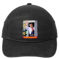 Maga Donalds Trump Serving French Fries Funny Trump Works Drive Thru Gift 7-Panel Snapback Hat