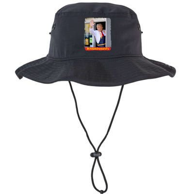 Maga Donalds Trump Serving French Fries Funny Trump Works Drive Thru Gift Legacy Cool Fit Booney Bucket Hat