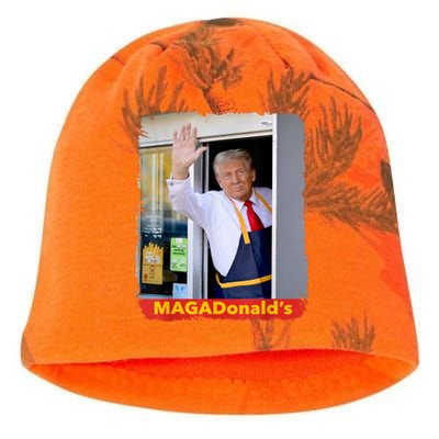 Maga Donalds Trump Serving French Fries Funny Trump Works Drive Thru Gift Kati - Camo Knit Beanie