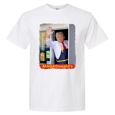 Maga Donalds Trump Serving French Fries Funny Trump Works Drive Thru Gift Garment-Dyed Heavyweight T-Shirt