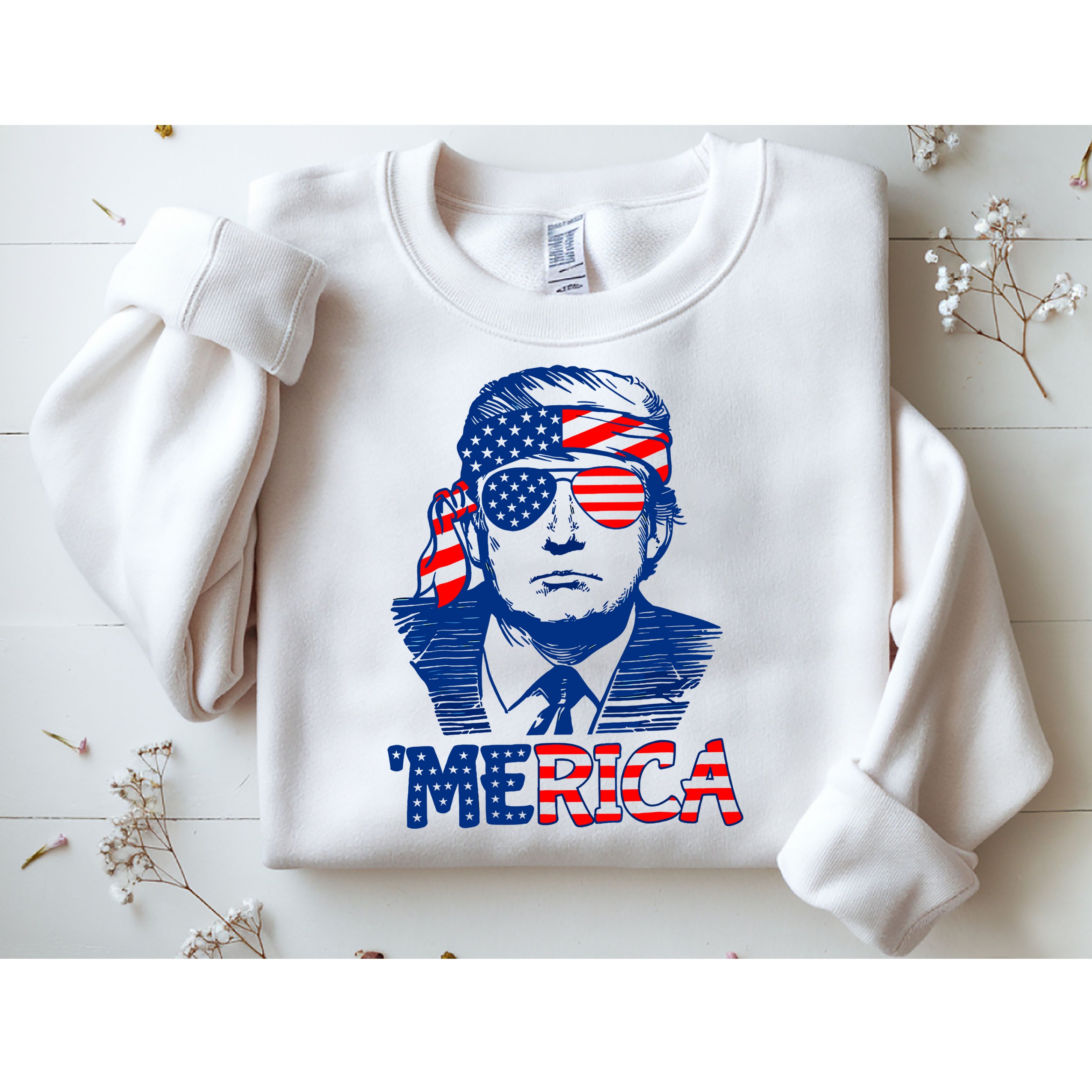 Merica Donald Trump 4th Of July Patristic American Flag Sweatshirt