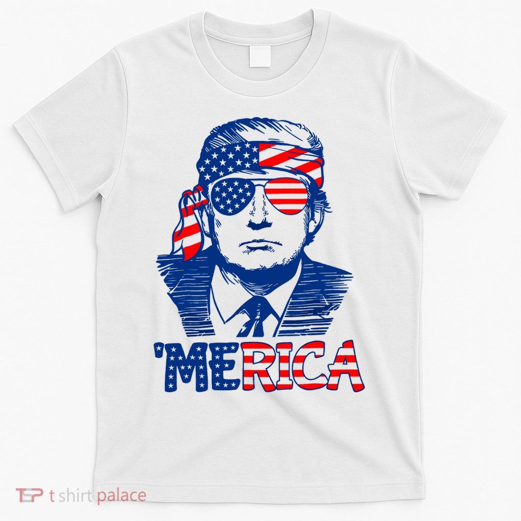 Merica Donald Trump 4th Of July Patristic American Flag T-Shirt
