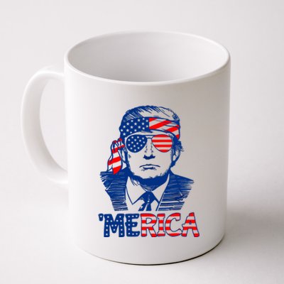 Merica Donald Trump 4th Of July Patristic American Flag Coffee Mug