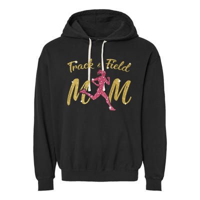 Mother's Day Track & Field Mom Marathon Running Wo Garment-Dyed Fleece Hoodie