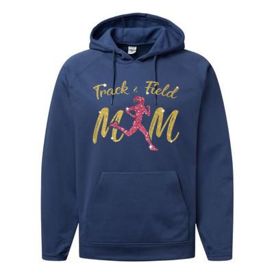 Mother's Day Track & Field Mom Marathon Running Wo Performance Fleece Hoodie