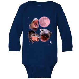 Moo Deng The Famous Baby Bouncy Pig Cute Baby Hippo Baby Long Sleeve Bodysuit