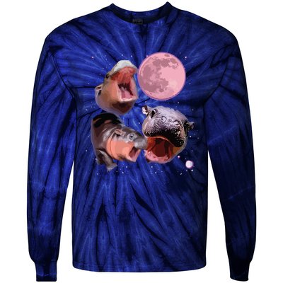 Moo Deng The Famous Baby Bouncy Pig Cute Baby Hippo Tie-Dye Long Sleeve Shirt