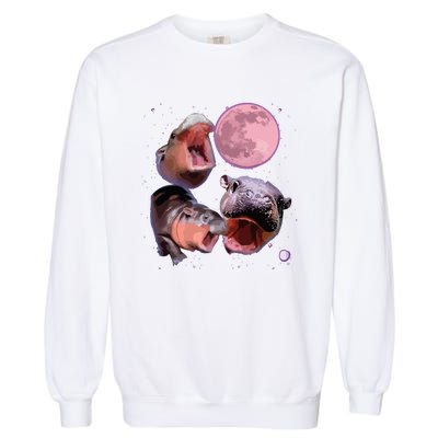 Moo Deng The Famous Baby Bouncy Pig Cute Baby Hippo Garment-Dyed Sweatshirt