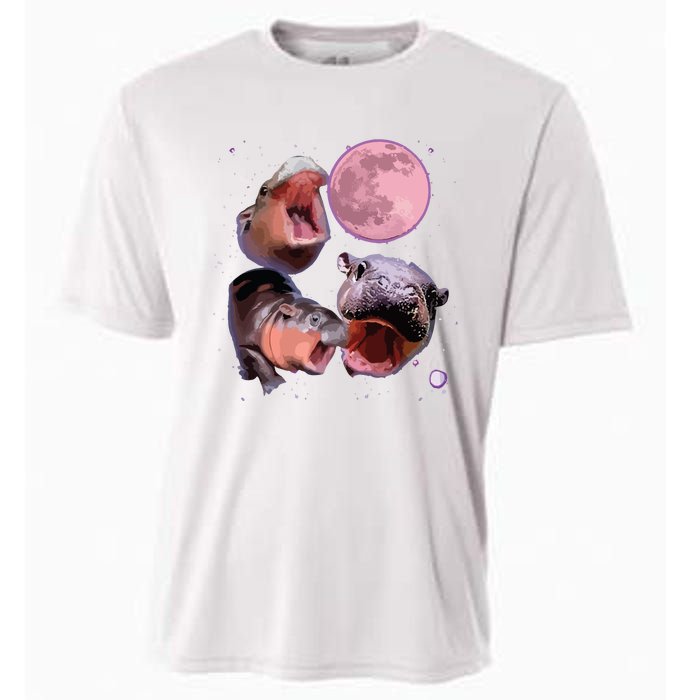 Moo Deng The Famous Baby Bouncy Pig Cute Baby Hippo Cooling Performance Crew T-Shirt