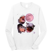 Moo Deng The Famous Baby Bouncy Pig Cute Baby Hippo Long Sleeve Shirt