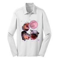 Moo Deng The Famous Baby Bouncy Pig Cute Baby Hippo Silk Touch Performance Long Sleeve Polo