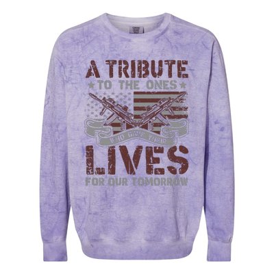 Memorial Day Tribute Graphic Colorblast Crewneck Sweatshirt