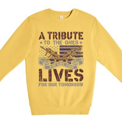 Memorial Day Tribute Graphic Premium Crewneck Sweatshirt