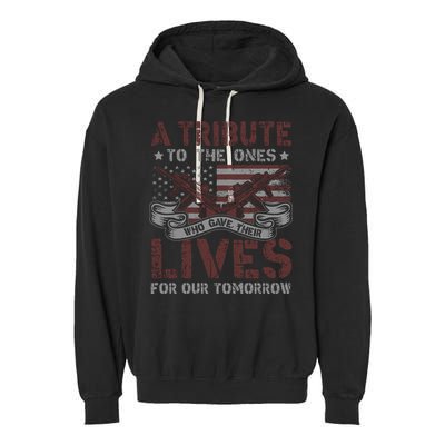 Memorial Day Tribute Graphic Garment-Dyed Fleece Hoodie