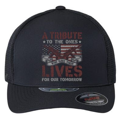 Memorial Day Tribute Graphic Flexfit Unipanel Trucker Cap