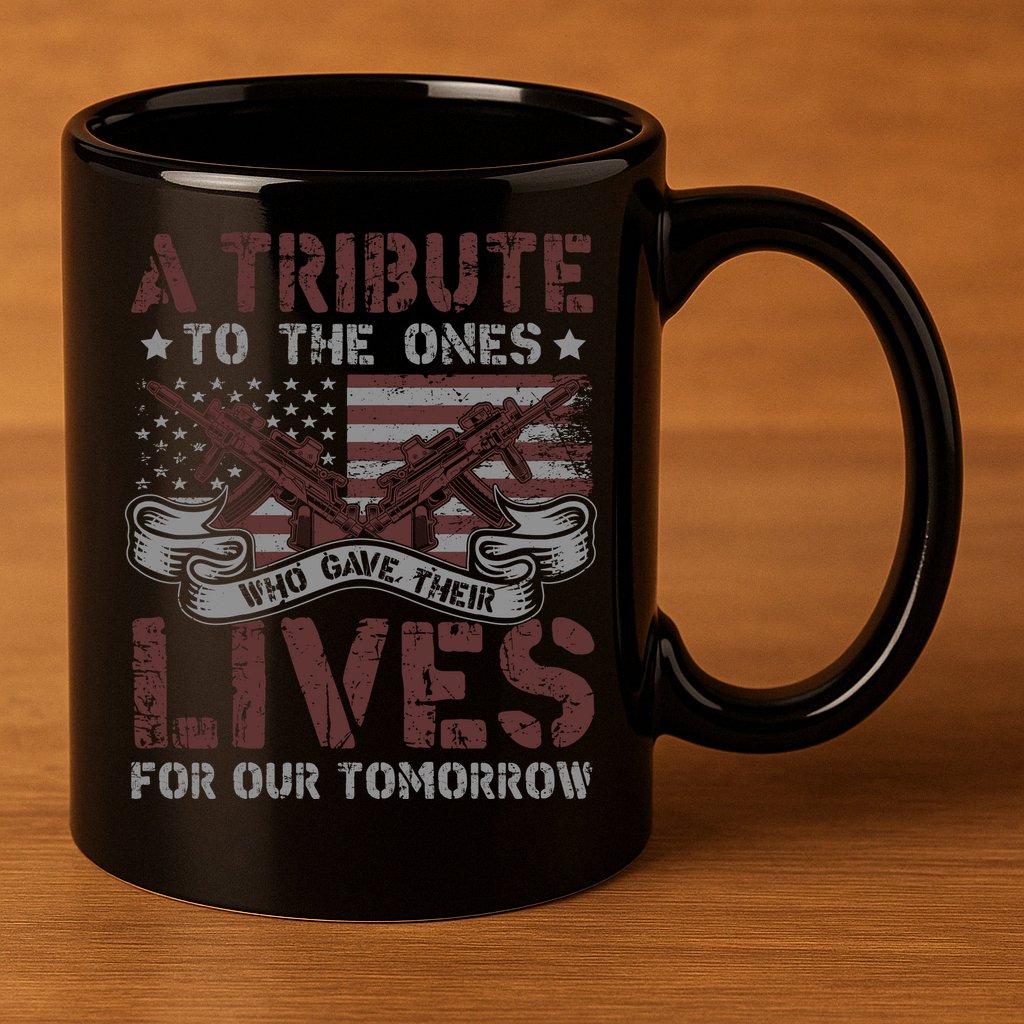Memorial Day Tribute Graphic 11oz C Handle Ceramic Mug