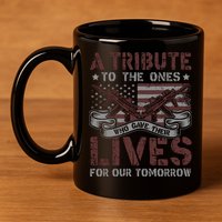 Memorial Day Tribute Graphic 11oz C Handle Ceramic Mug