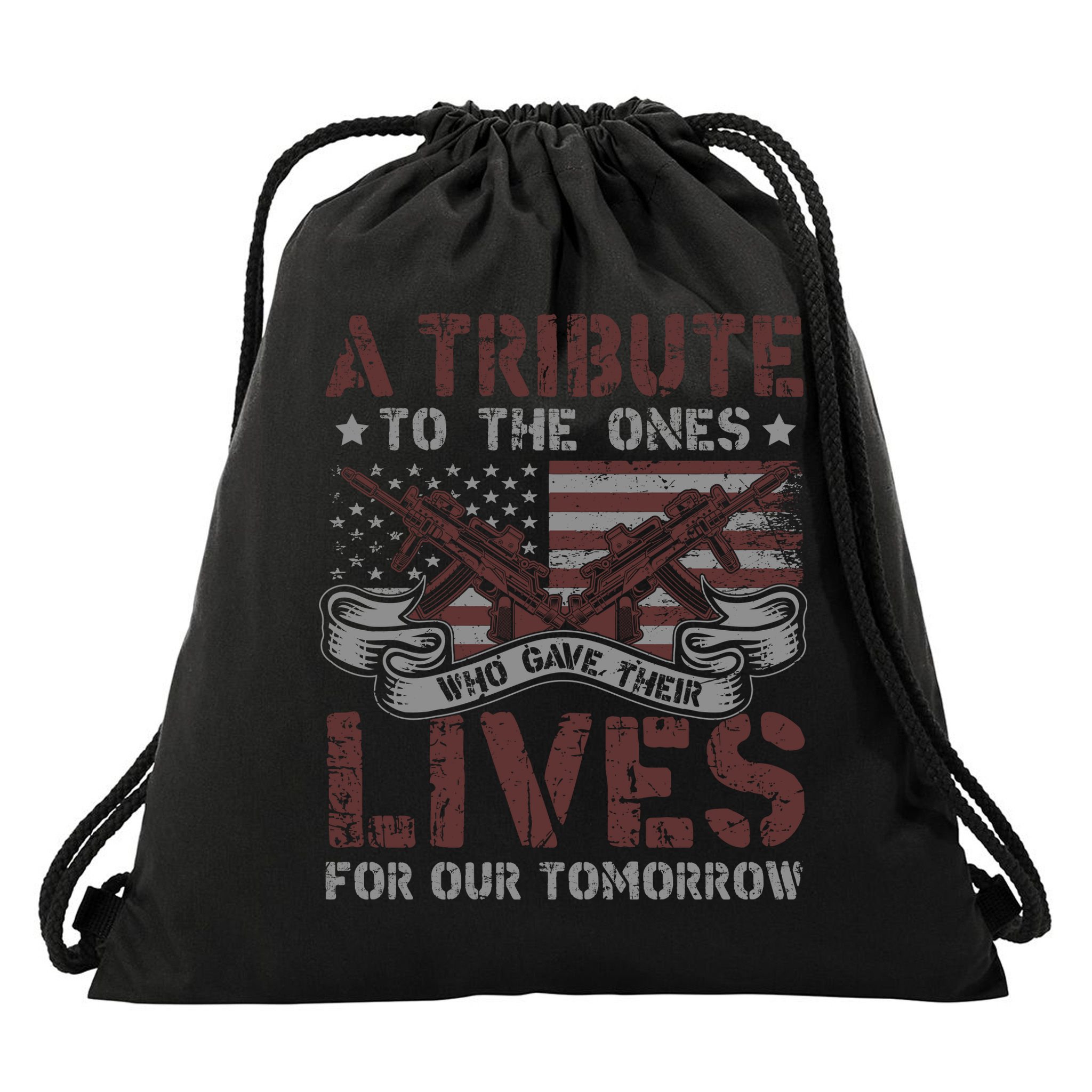 Memorial Day Tribute Graphic Drawstring Bag