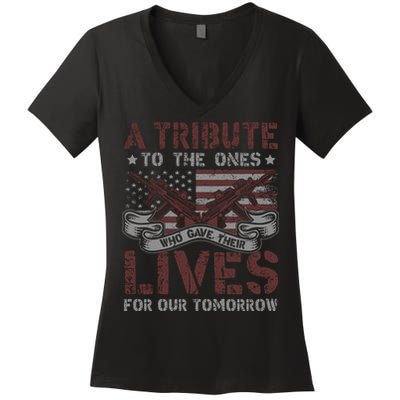 Memorial Day Tribute Graphic Women's V-Neck T-Shirt