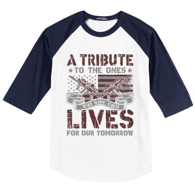 Memorial Day Tribute Graphic Baseball Sleeve Shirt