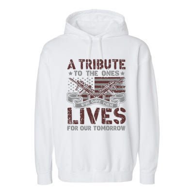 Memorial Day Tribute Graphic Garment-Dyed Fleece Hoodie