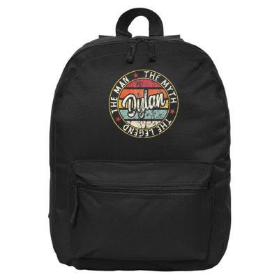 Mens Dylan The Man The Myth The Legend First Name Dylan 16 in Basic Backpack