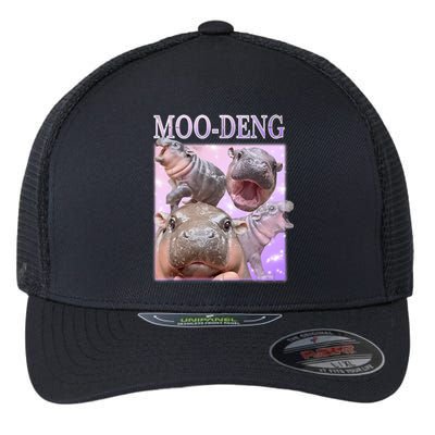 Moo Deng The Famous Baby Pigmy Hippo Moodeng Flexfit Unipanel Trucker Cap