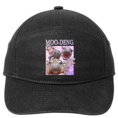 Moo Deng The Famous Baby Pigmy Hippo Moodeng 7-Panel Snapback Hat