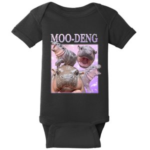 Moo Deng The Famous Baby Pigmy Hippo Moodeng Baby Bodysuit