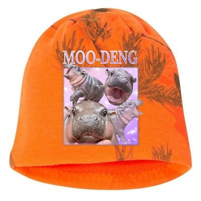 Moo Deng The Famous Baby Pigmy Hippo Moodeng Kati - Camo Knit Beanie