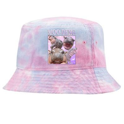 Moo Deng The Famous Baby Pigmy Hippo Moodeng Tie-Dyed Bucket Hat